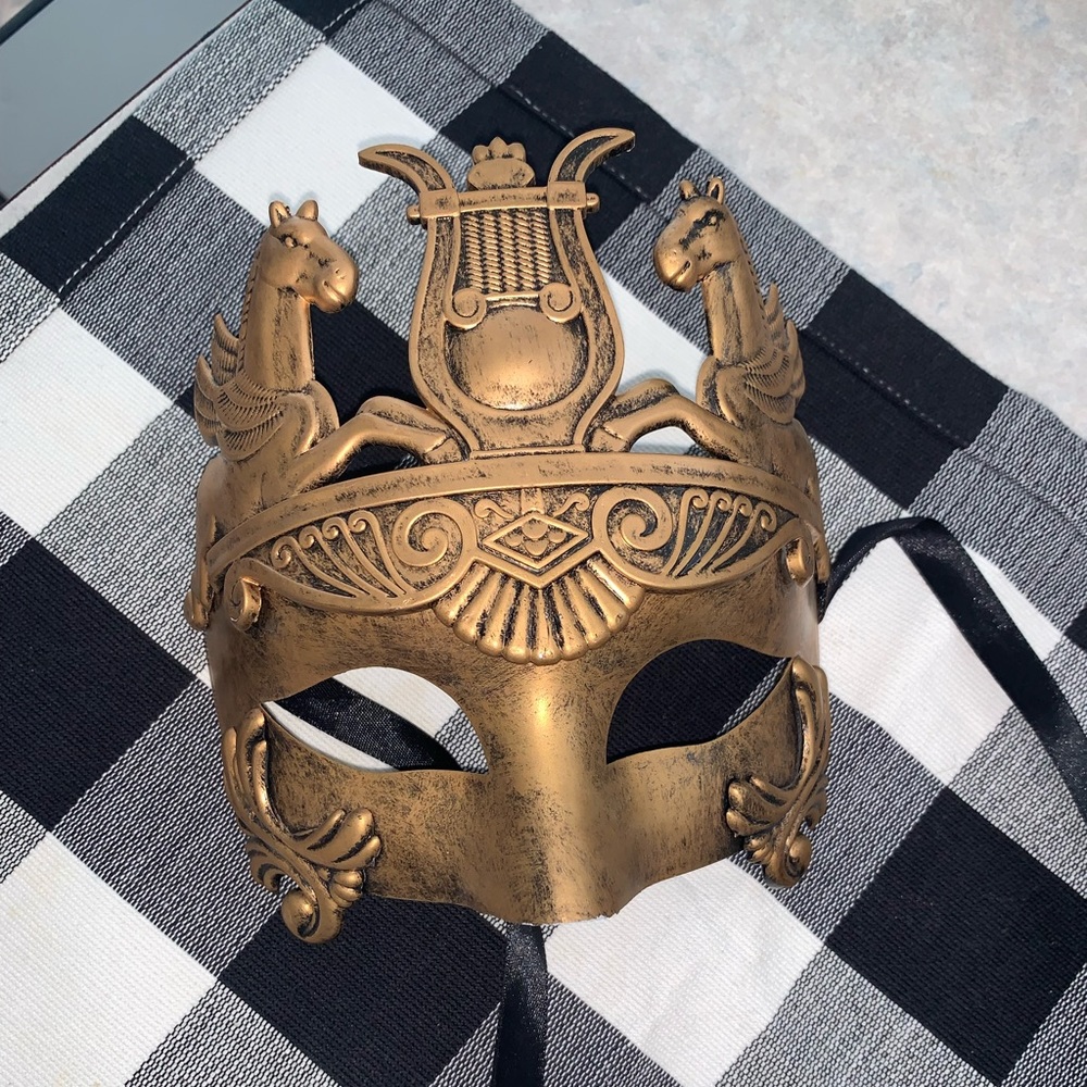 Ubauta Masculine Greek & Roman Soldier Masquerade Mask for Men Venetian Mask